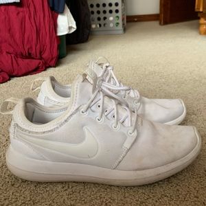 All White Nike Roshes